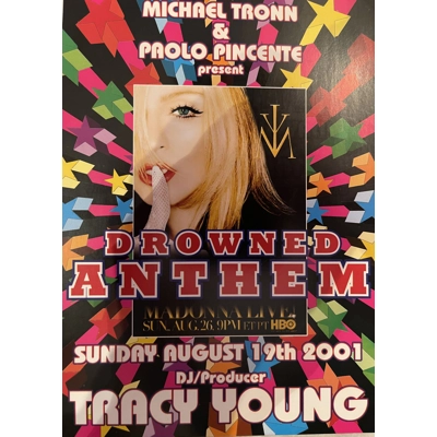 Madonna Tracey Young Drowned World Tour Party Flyer