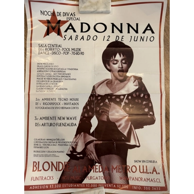 Madonna Blond Ambition Chile Tour Promo Tour Poster Madonna Blond Ambition Chile Tour Promo Tour Poster