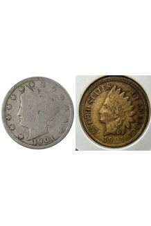 COIN 1901 LIBERTY AND INDIAN