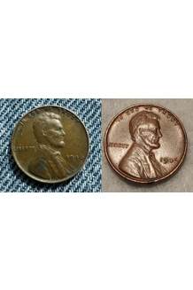 COIN 1946 WHEAT PENNY 2X
