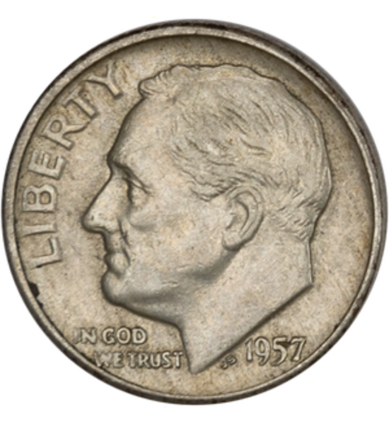 COIN 1957 ROOSEVELT SILVER DIME