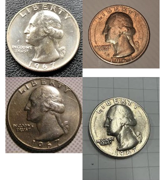 COIN 1967 QUARTER 4X