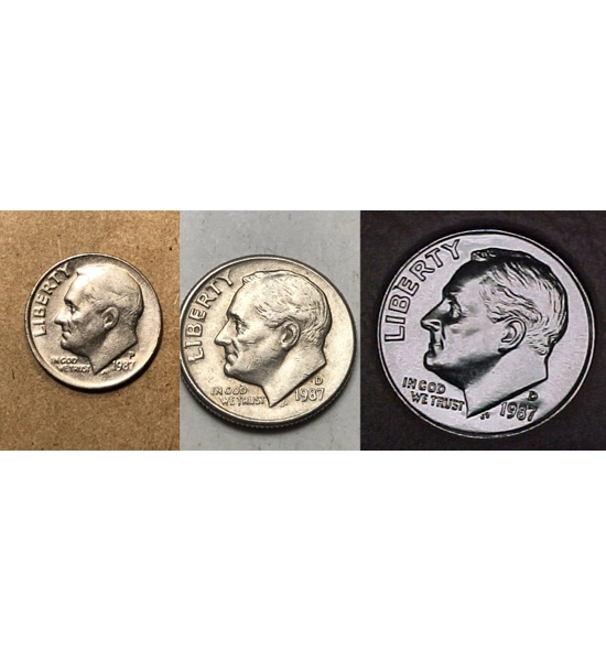 COIN 1987 DIME 3X