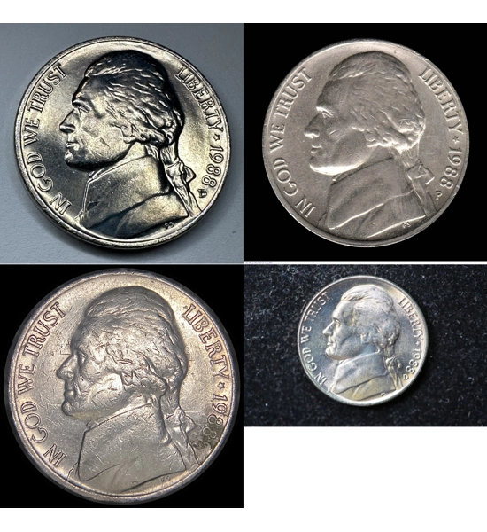 COIN 1988 NICKEL 4X