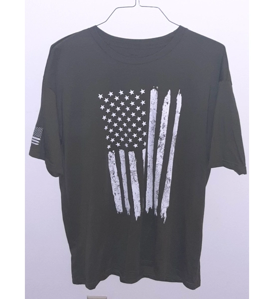 T-SHIRT LARGE FLAG OLIVE