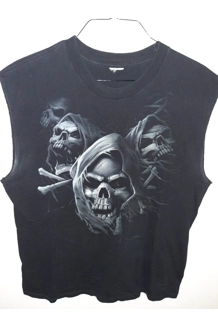 T-SHIRT L SKULLS SLEEVELESS