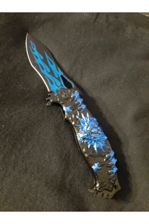 POCKET KNIFE DRAGON SNAKE EYE FLAME