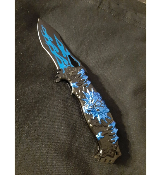 POCKET KNIFE DRAGON SNAKE EYE FLAME