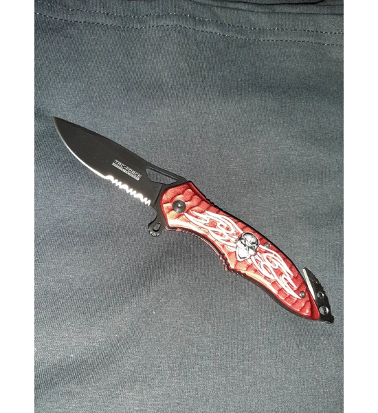 POCKET KNIFE SKULL RED