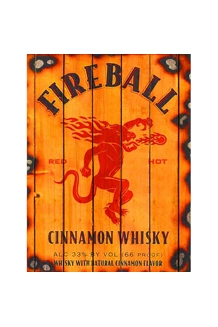 SIGN TIN FIREBALL CINNAMON WHISKEY