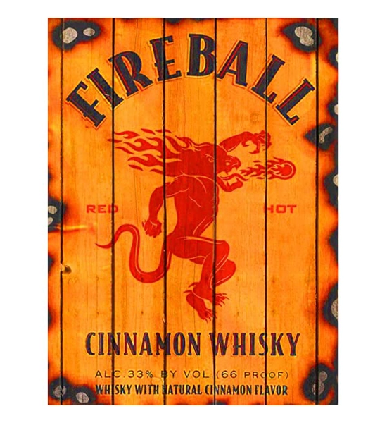 SIGN TIN FIREBALL CINNAMON WHISKEY