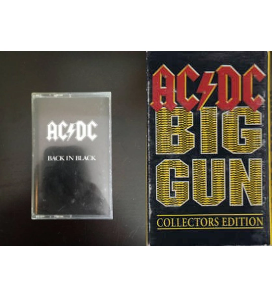 CASSETTE AC/DC BIG GUN AND BACK IN BLACK