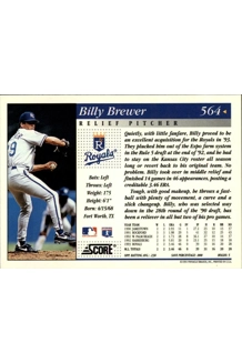 CARD BILLY BREWER SCORE ROOKIE