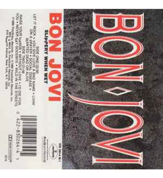 CASSETTE BON JOVI SLIPPERY WHEN WET