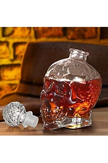 DECANTER GLASS SKULL