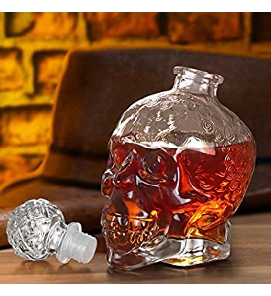 DECANTER GLASS SKULL