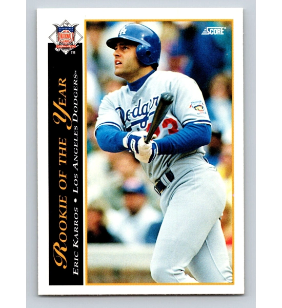 CARD ERIC KARROS ROOKIE OF THE YEAR SCORE