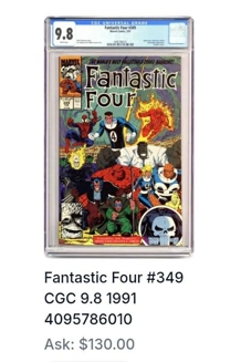 COMIC FANTASTIC FOUR 349 9.8