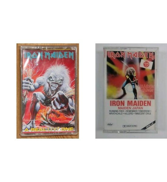 CASSETTE IRON MAIDEN A REAL LIVE ONE AND MAIDEN JAPAN
