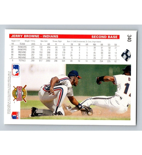 CARD JERRY BROWNE UPPER DECK 340