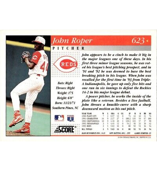 CARD JOHN ROPER SCORE ROOKIE