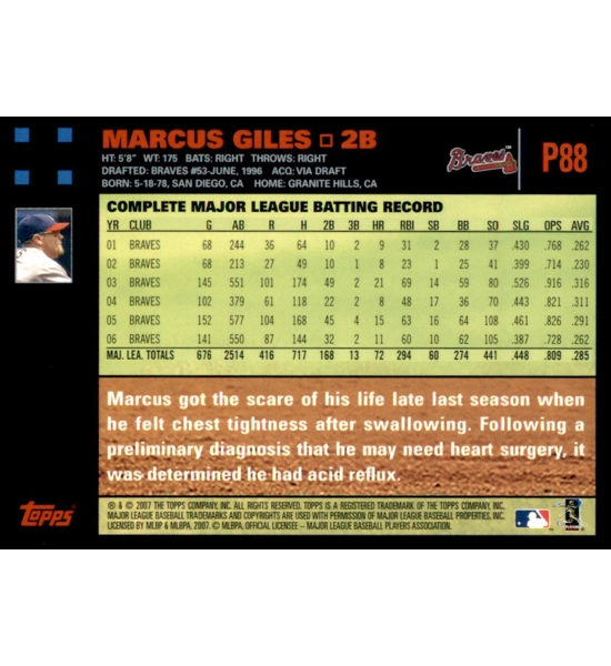 CARD MARCUS GILES TOPPS P88