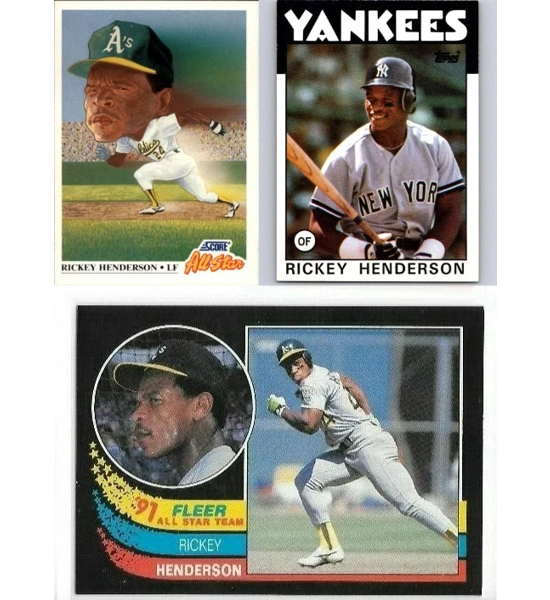 CARD 3X RICKEY HENDERSON