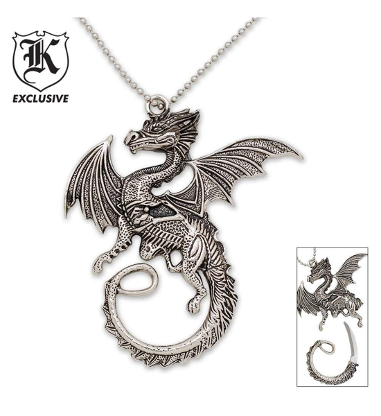 NECKLACE COILED DRAGON BLADE