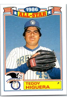 CARD TEDDY HIGUERA 1986 ALL-STAR