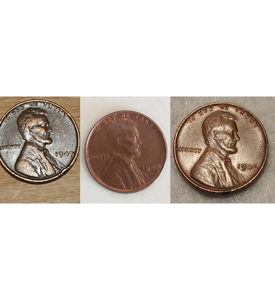 COIN 1947 WHEAT PENNY 3X