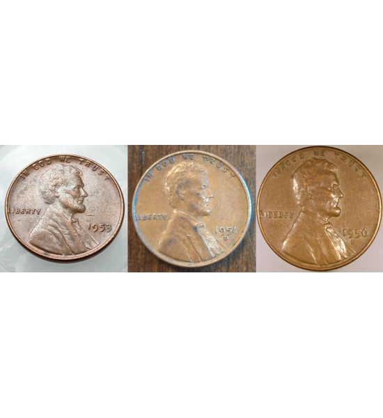 COIN 1953 WHEAT PENNY 3X