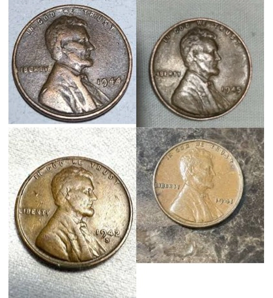 COIN 1941 WHEAT PENNY 4X