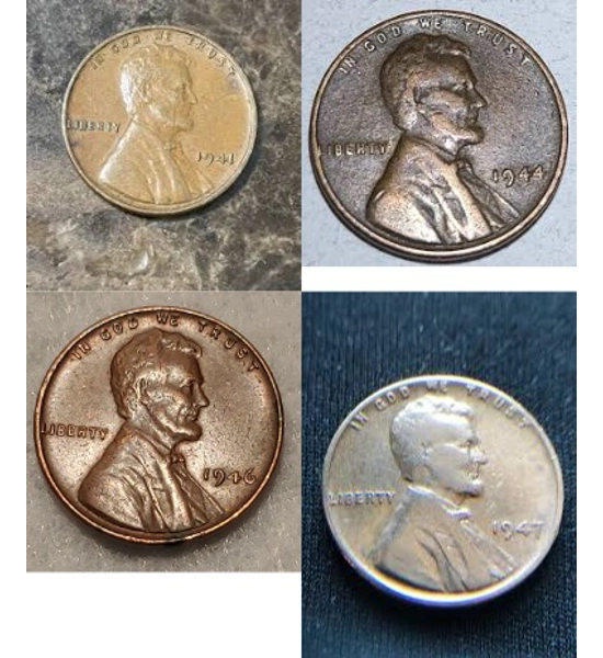 COIN 1941 WHEAT PENNY 4X