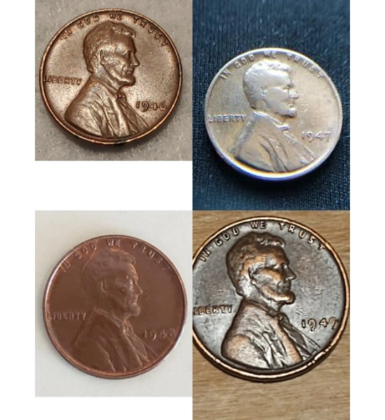 COIN 1946 WHEAT PENNY 4X