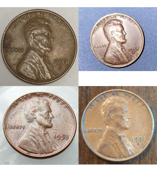 COIN 1950 WHEAT PENNY 4X