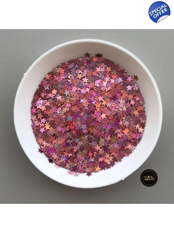 Baby Pink Holographic Stars