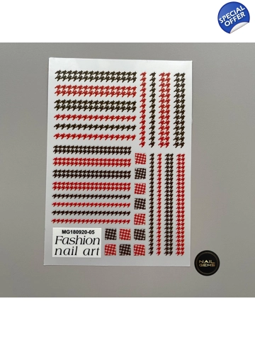 Black & Red Houndstooth..