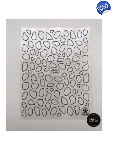 Black Stone Shaped Outline Stickers