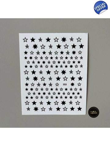 Black 3D Star Stickers