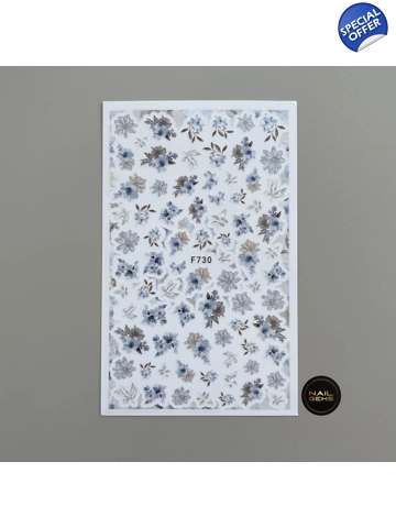 Blue Floral Stickers