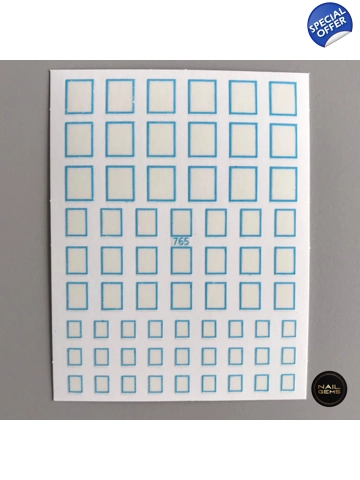 Blue Neon Square Stickers