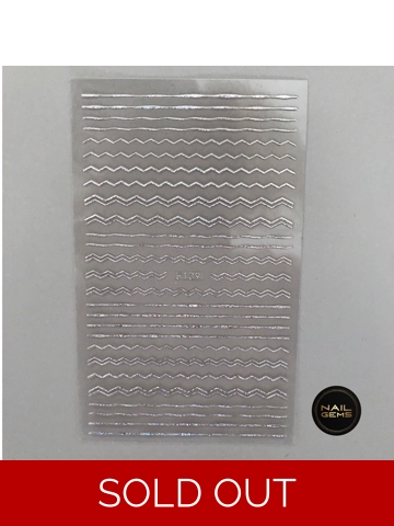 Silver Holographic Wave Stickers