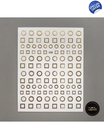 Gold 3D Circle/Square Outline Stickers
