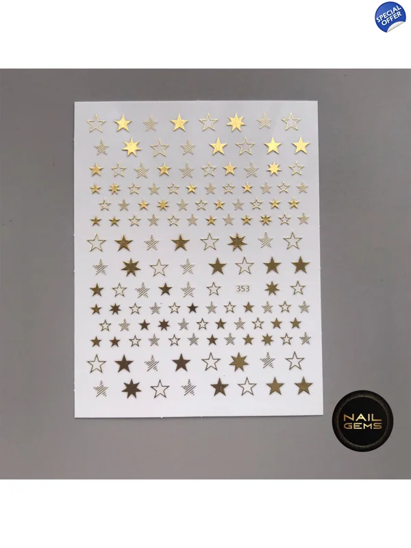 Gold 3D Star Stickers