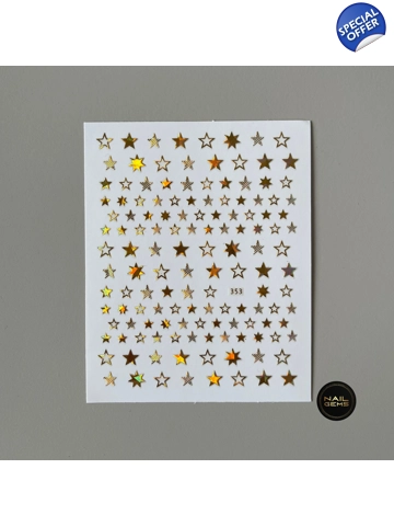 Gold Holographic 3D Star Stickers