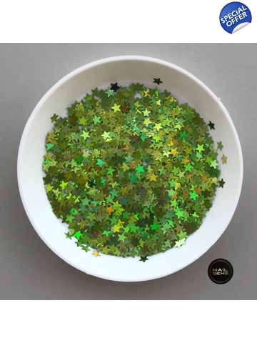 Lime Green Holographic Stars