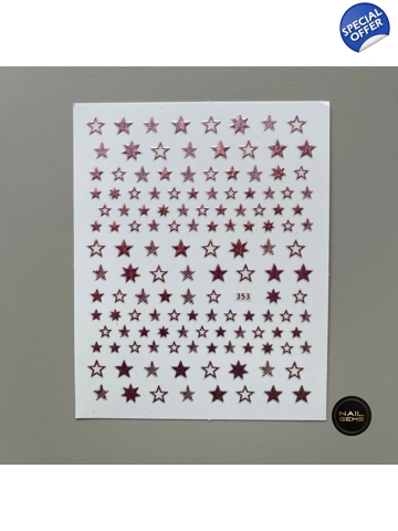 Pink Holographic 3D Star Stickers
