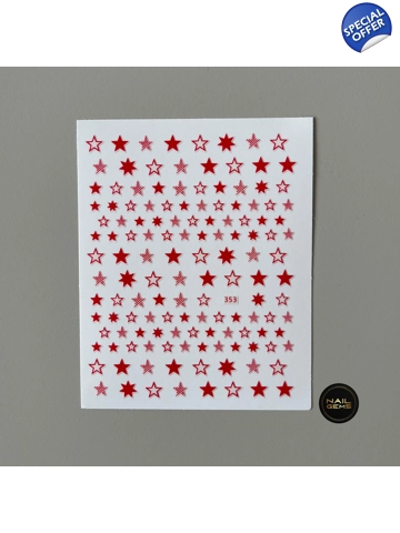 Red 3D Star Stickers