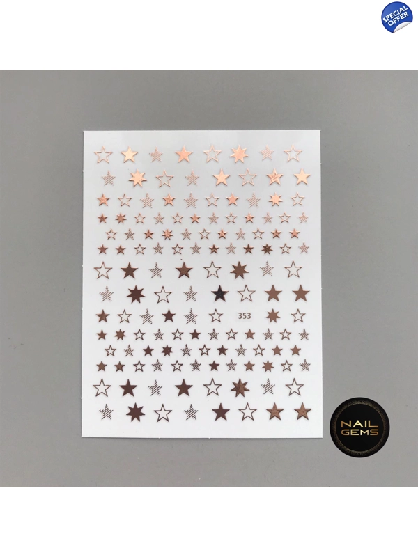 Rose Gold 3D Star Stickers