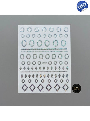 Silver Holographic Diamond/Oval Stickers